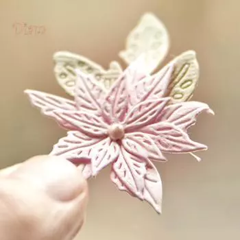 Рождественский цветок металлический трафарет DIY скрапбук бумажная карта декор перфоратор трафарет серебряный