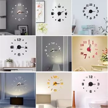 Рождественский декор 3D зеркало настенная наклейка часы DIY римские цифры акриловые настенные наклейки для дома