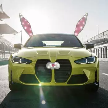 Рождественский декор для экстерьера автомобиля. Оленьи рога со светодиодными огнями. Комплект для украшения автомобиля из оленьих рогов. Светящийся праздничный декор для автомобиля.