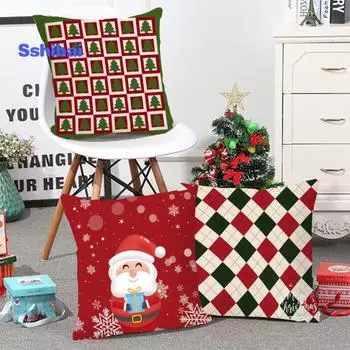 Рождественский декор, наволочка 45x45 см, потайная молния, наволочка, праздничный Санта-Клаус, снежинка, принт лося, наволочка, фермерский дом, зимний домашний декор A
