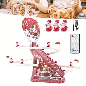 Рождественский декор, подарок, Санта-Клаус, кукла, поднимающаяся по лестнице, электрическая маленькая желтая утка, поросенок, развивающие игрушки со светомузыкой