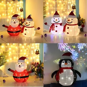 Рождественский декор Снеговик Санта светящийся светильник Водонепроницаемый Снеговик Санта Клаус модель со светодиодной подсветкой для уличного рождественского новогоднего декора