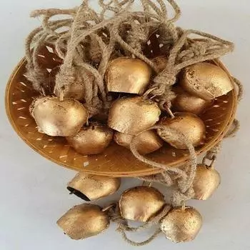 Рождественский декор, винтажные деревенские колокольчики ручной работы из олова, 20 шт.