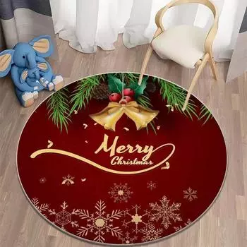 Рождественский декоративный ковер, мультяшный круглый ковер для гостиной, коврик для ног, коврик для спальни, коврик для компьютерного кресла 40Cm diameter round