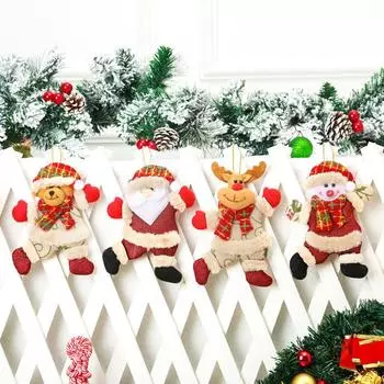 Рождественский декоративный кулон, Рождественская маленькая кукла, танцующий старик, снеговик, олень, медведь, тканевая кукла, маленький кулон, подарок
