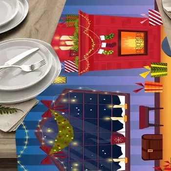 Рождественский декоративный обеденный стол, моющиеся льняные скатерти, вращающийся шкив, обеденный стол, свадебный модный декор, аксессуары 150x33cm
