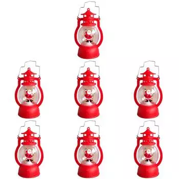 Рождественский декоративный подвесной фонарь с ручкой (Красный Санта Клаус)