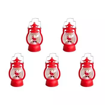 Рождественский декоративный подвесной фонарь с ручкой (Красный Санта Клаус)