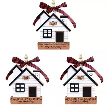 Рождественский деревянный 2024 Новый домашний орнамент для владельцев домов Подарок на новоселье(белый)