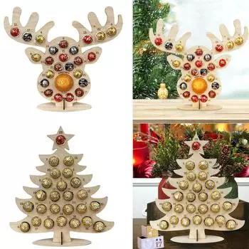 Рождественский деревянный адвент-календарь, шоколадные держатели, календарь обратного отсчета, товары для декора рождественской вечеринки