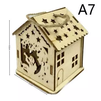 Рождественский деревянный дом светодиодный светильник светящийся домик рождественские украшения ночник подвесной светодиодный домашний рождественский декоративный светильник
