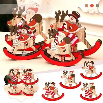 Рождественский деревянный маленький кулон Рождественская елка Кулон Лук Деревянная подвесная бирка 10.5cm*9cm*2cm