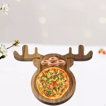 Рождественский деревянный сервировочный поднос, десертная тарелка, прочная декоративная еда для завтрака 28cmx20cmx2cm