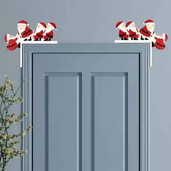 Рождественский деревянный угловой дверной проем, украшение, мультяшный Санта-Клаус, креативный рождественский деревянный декор для дома 2025, украшение для вечеринки