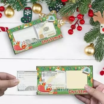 Рождественский держатель денег, деревянный держатель денег, кошелек-конверт, украшение на рождественскую елку B