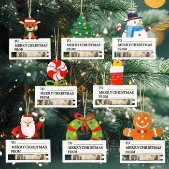 Рождественский держатель денег, деревянный, мультяшный, подвесной, с изображением дерева, держатель денег, рождественская подвеска для декора вечеринки, денежные подарки