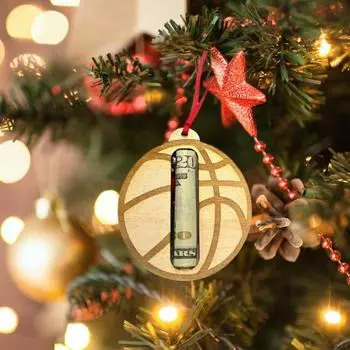 Рождественский держатель денег, деревянный подвесной держатель денег, праздничное украшение для подарков с прорезью D