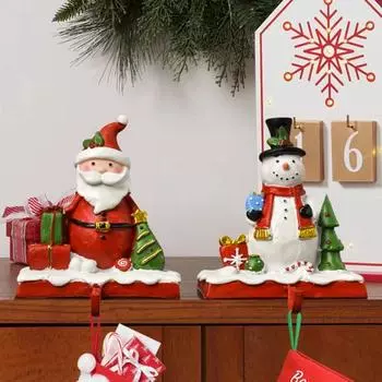 Рождественский держатель для чулок, снеговик из смолы, Санта-Клаус, рождественский декор, украшение для дома и вечеринки в помещении Snowman