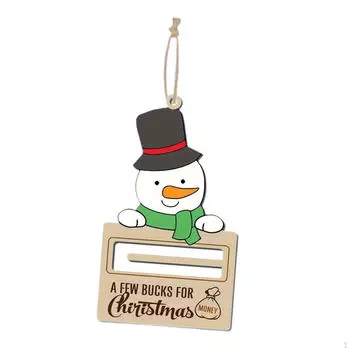 Рождественский держатель для денег, декор, подвеска в виде дерева, деревянный зажим Christmas Snowman