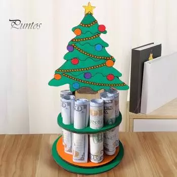 Рождественский держатель для денег, ручной работы, деревянный олень, снеговик, Санта, зажим для денег, центральный элемент для украшения дома в праздники Snowman