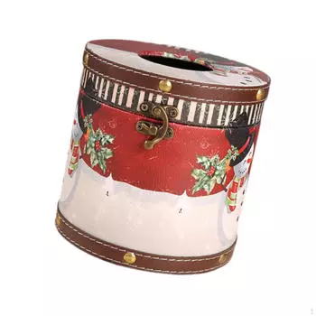 Рождественский держатель для коробки с салфетками, круглый, поделки, деревянное рождественское украшение для стола в гостиной Snowman