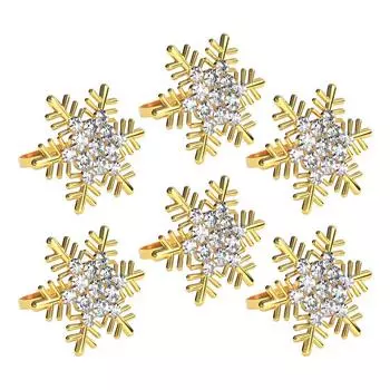 Рождественский держатель для салфеток, выдолбленные пряжки для держателей салфеток, металлические кольца для салфеток, многоразовая организация салфеток, набор пряжек для салфеток золотой