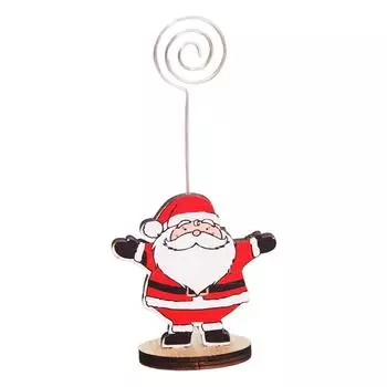 Рождественский держатель для заметок, визитная карточка, сообщение, фотография, украшение, деревянный снеговик, зажим для стола, декор для свадебной вечеринки, принадлежности для оформления santa claus