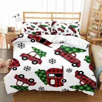 Рождественский детский пододеяльник размера King-Queen, красные рождественские носки, украшение из 3 предметов постельного белья, пододеяльник с рождественской тематикой, кремовый EU Single 135x200cm