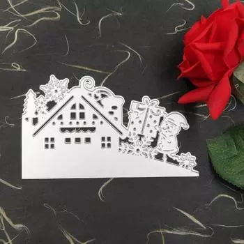 Рождественский DIY Искусство Ремесло Открытка Украшение Дом Дерево Снеговик Санта Вырубной штамп Трафарет для тиснения Для A