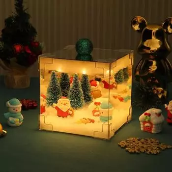 Рождественский DIY Magic Cube Украшение LED Ручной работы Светящийся Настольный Материал для Поделок Упаковка Рождественский Санта-Клаус Украшения Декор