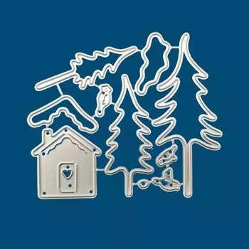 Рождественский дизайн дома, трафарет для резки металла для DIY, скрапбукинг, альбом, фототиснение, бумажная карта, ремесленный декор серебряный