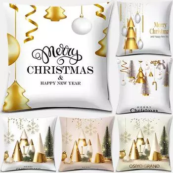 Рождественский дизайнСанта-КлаусРождественский подарок Серия печати Наволочка с рисунком Квадратная наволочка Украшение для дома и офиса Наволочка 40X40CM