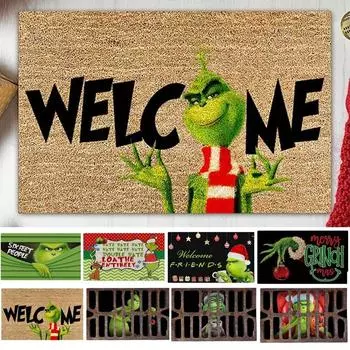 Рождественский Добро пожаловать, Рождественский коврик, нескользящий и моющийся коврик, украшение, дверной коврик, входные коврики One Size