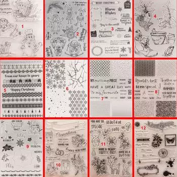 Рождественский дом Прозрачный силиконовый штамп DIY Скрапбукинг Альбом Бумага Карточка Цветок Животные Поздравление Слово Письмо No.10-Happy New Home