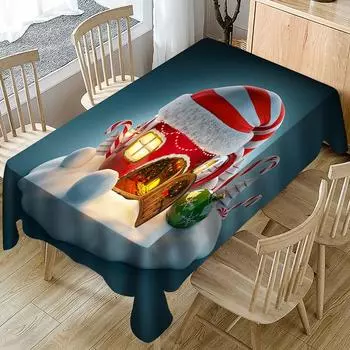 Рождественский дом скатерть с принтом Рождественский деревянный дом необрастающая скатерть для спальни, дома, кухни, журнальный столик, скатерть 40x70cm15x27inch