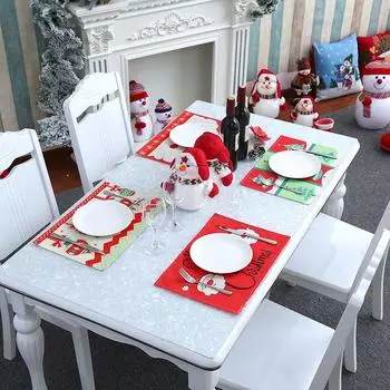 Рождественский домашний декор для ресторана, отеля, коврик для стола, скатерть, вечеринка для пожилых людей, вечеринка, аранжировка Big head old man