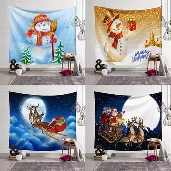 Рождественский домашний декор гобелен с принтом рождественской елки гобелен для спальни, настенный декор, фон 100x75cm