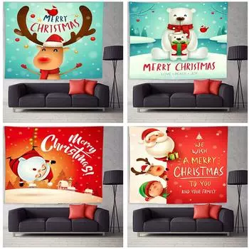 Рождественский домашний декор гобелен Санта-Клаус Рождественский снежный принт полиэстеровый гобелен Настенный декор фон ткань Tapearia de natal 100x75cm