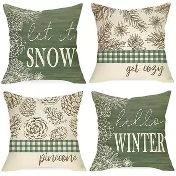 Рождественский домашний фермерский дом зимнее украшение наволочка для подушки гостиная диван подушка комплект украшения комнаты новогодний подарок 40x40cm