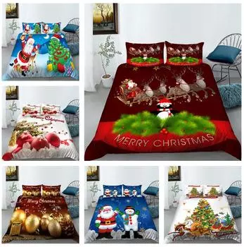 Рождественский домашний комплект постельного белья, праздничный подарок, тематическое одеяло и наволочка, комплект постельного белья, AU/EU/US, полноразмерное украшение для дома Baby 100x135cm