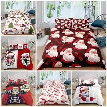 Рождественский домашний комплект постельного белья с 3D цифровой печатью, комплект постельного белья, пуховое одеяло и наволочка, полноразмерный комплект постельного белья, украшение дома Baby 100x135cm