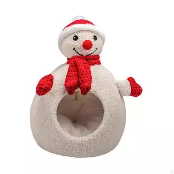 Рождественский домик для кошки, укрытие в виде снеговика, пещера для померанского шпица S