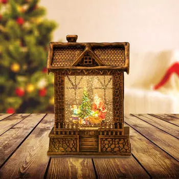 Рождественский домик, миниатюрный снежный шар, фонарь 15x8x21,5 см, украшение ручной работы Style B