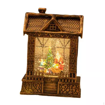 Рождественский домик, миниатюрный снежный шар, фонарь 15x8x21,5 см, декоративное украшение для офиса Style B