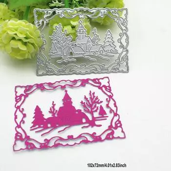 Рождественский домик, рамка для резки, металлический трафарет, сделай сам, скрапбукинг, альбом, бумажная карта, тиснение, ремесленный декор, художественная высечка, здание