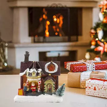 Рождественский домик с подсветкой для зимнего декора Style A