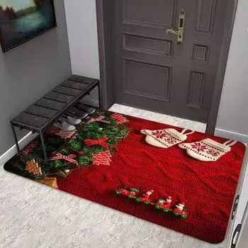 Рождественский дверной коврик, кухонный коврик, Санта-Клаус, нескользящий ковер, Рождественское украшение для дома, с Новым годом, рождественские украшения, подарки 50*80 CM
