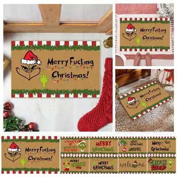 Рождественский дверной коврик, уличный приветственный коврик для входной двери, рождественский ковер для прихожей, забавные дверные коврики 23,7X15,9 дюйма, противоскользящие коврики, украшения для дома One Size