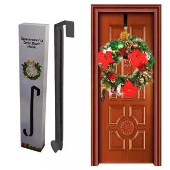 Рождественский дверной подвесной крючок, бесплатная дверная вешалка, съемный стеллаж для хранения, органайзер для рождественского венка, сумка для пальто, комната non retractable белый