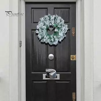 Рождественский дверной венок, праздничная гирлянда, рождественская елка, подвесной орнамент, гирлянда, декор для окон, передняя дверь, сад M